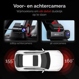 Camsy K803 Dual Dashcam voor auto - 4K & 1080p - Voor en achter Camera - WiFi en Gps - 3,59 inch LCD met App - Sony Sensor - Nachtzicht - Parkeerbewaking - G Sensor - Loop opname — thumbnail 3
