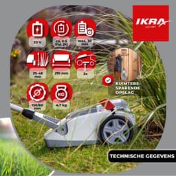 IKRA accu-eenhandmaaier ICHM 20 met mulchfunctie, incl. accu & oplader — thumbnail 5