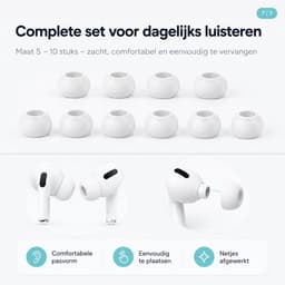 Oordopjes Voor AirPods Pro - 5 Paar - S - Ear Tips Vervanging Voor AirPods Pro - Voor AirPods Pro Gen 1 en 2 - Wit — thumbnail 3