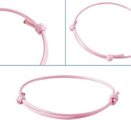 50 stuks handgemaakte Koreaanse gewaxte polyester armbanden in roze, verstelbaar en ideaal als vriendschapsarmbanden voor dagelijks draagcomfort — thumbnail 5