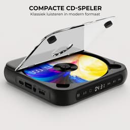 Somstyle Draagbare CD Speler met Bluetooth - EA100 - 3.5 MM Aux - Discman - CD / CD-R / CD-RW - MP3 - Zwart — thumbnail 5