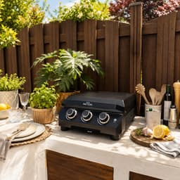 Patton Vigor D300 Plancha Gasbarbecue met Deksel en RVS Bakplaat - 3 Branders — thumbnail 5