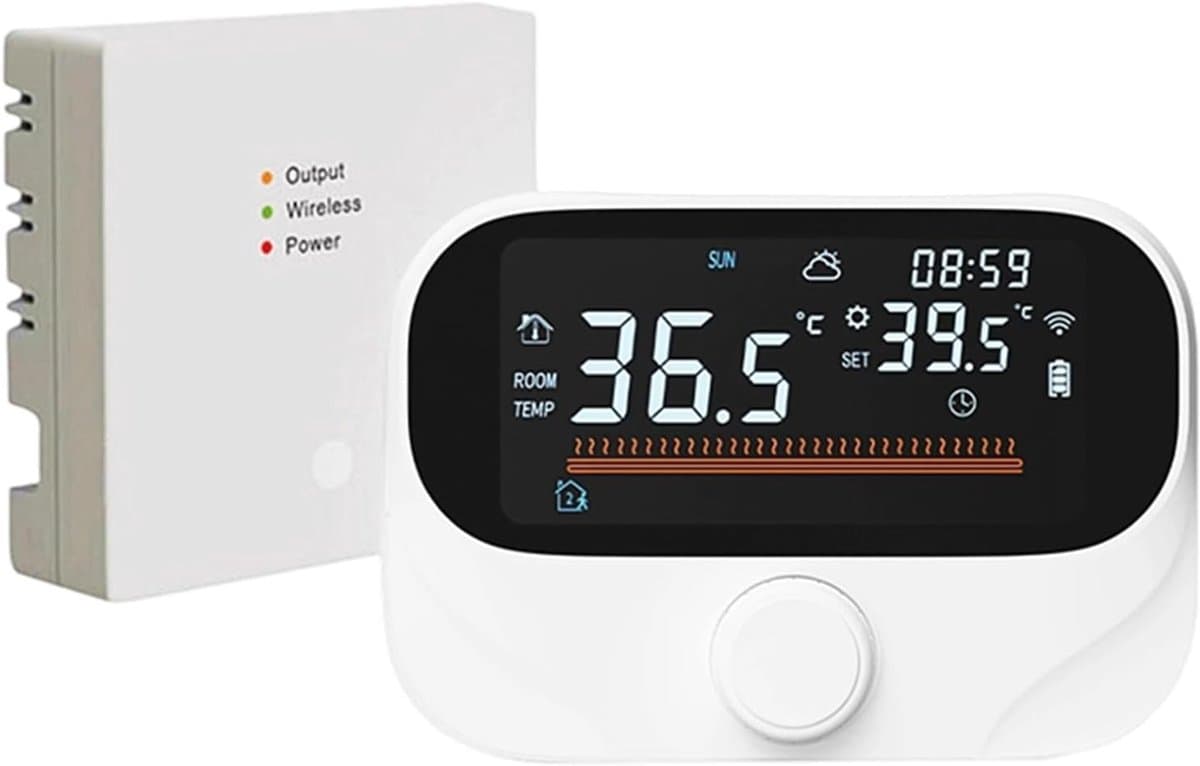 Slimme Thermostaat - Programmeerbare Sensor - Energie Besparen - App en Spraakbesturing - 300m Zonder Draad - Wit — afbeelding 1