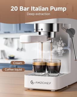 Espressomachine - Koffiezetapparaat - Thuis Barista - Professionele Extractie - 1.5L Tank - Wit — thumbnail 3
