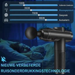 Lìon® Massagengun - Massage Pistool - Massage Gun - Zwart - 10cm x 10cm x 10cm — thumbnail 4