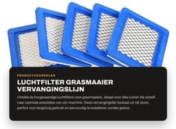 Luchtfilter Hoogwaardige Vervangingsset - 5 Stuks - Eenvoudige Installatie - Geschikt voor 491588/491588S/399959 - Afmetingen 13,2 x 11,3 x 2 cm - Hoge Kwaliteit - Grasmaaierfilter — thumbnail 1