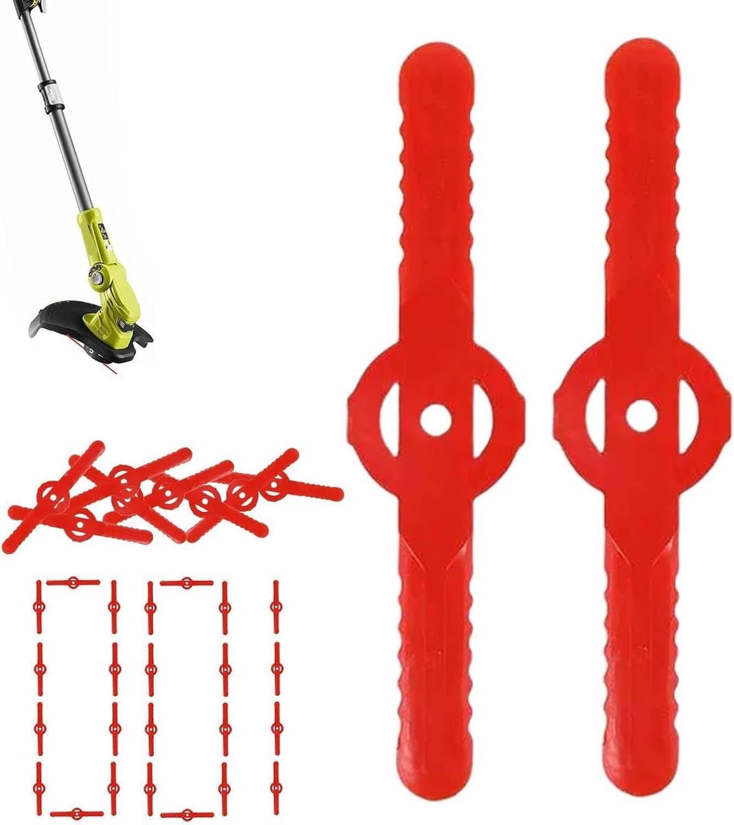 Snoeidraad Grasmaaier - Snijder Opzetstukken - Gazon Onderhoud - Lichtgewicht Constructie - 100 Stuks - Rood — afbeelding 1