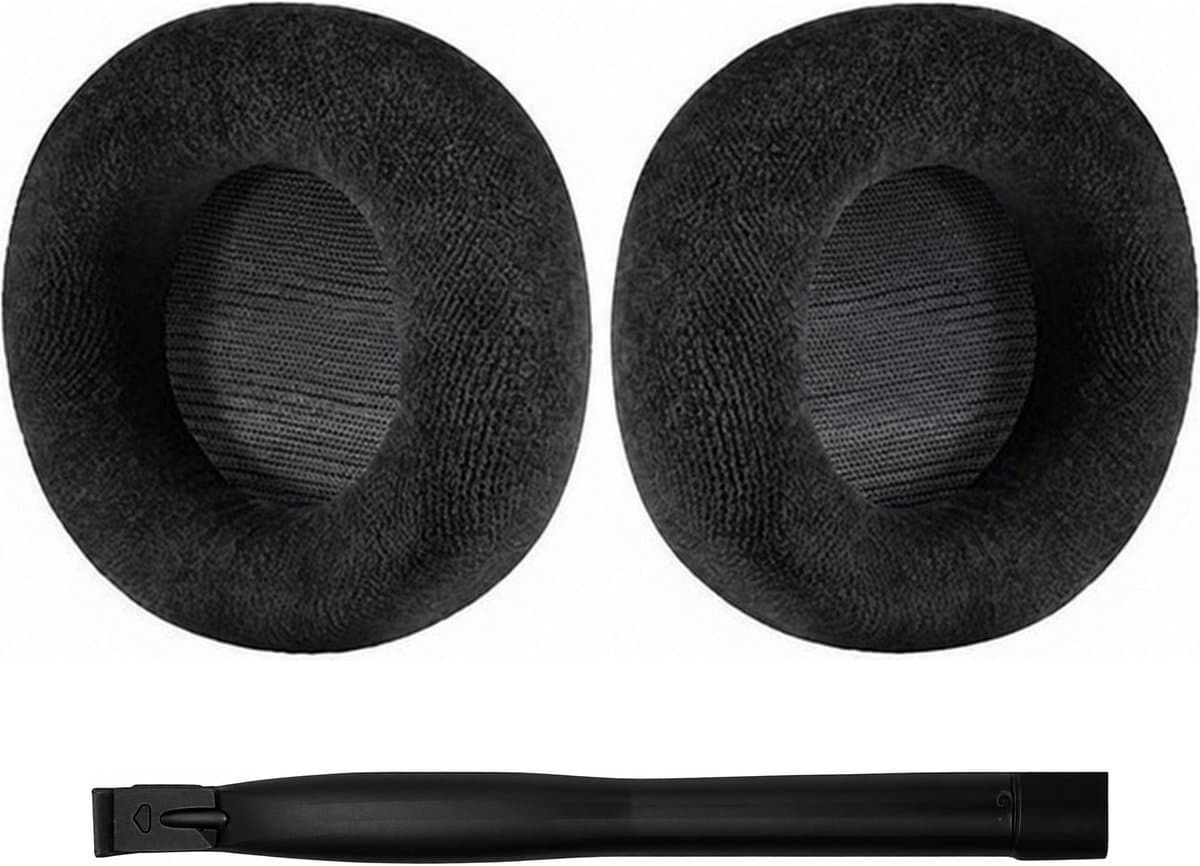 Set Oorkussens voor AKG Koptelefoon - K701 Oorkussen - K701/K702/Q701/Q702/K601/K612 Pro/K712 Pro - Fleece met Schuimvulling - Zwart — afbeelding 1