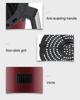 Heteluchtfriteuse - Airfryer Vetarm - Gezond Koken - Met Roerfunctie - 35 liter - Groen — thumbnail 3
