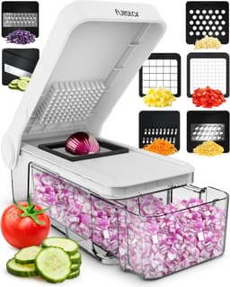 Groentehakselaar - Keuken Snijder - Snel Groenten Snijden - 7-in-1 Functies - Compact Ontwerp - Wit — thumbnail 1