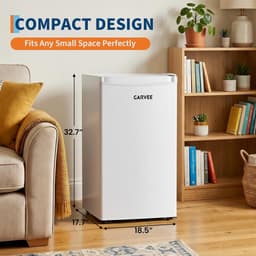 Stille minikoelkast van 92 liter met vriesvak – energiezuinig – 5 temperatuurstanden – groentelade – LED-verlichting – compact en vrijstaand – ideaal voor slaapkamers, kantoren en keukens – Wit [Energieklasse A] — thumbnail 2