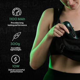 SnelShoppen - Mini Massage Gun - Compact Deep Tissue Massageapparaat - Stil & Krachtig - 2 Opzetstukken - Ultra Licht & Draagbaar - Elegant Ontwerp - — thumbnail 2