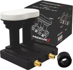 PremiumX Monoblock Twin LNB - 2 participants - 4K Full HD - with weather protection for satellite scale receiver - ShopVlot — thumbnail 1