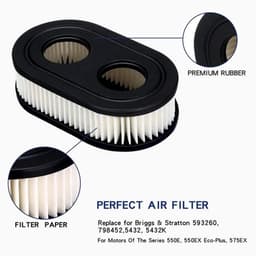 Luchtfilter 2 Stuks - Grasmaaier Onderdelen - Hoogwaardig Kunststof - Ovale Luchtfilter - Duurzaam en Sterk - Verhoogt Motorlevensduur - Motorfilter — thumbnail 2