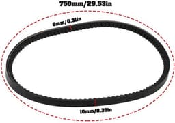 Aandrijfriem Getand L750xB10xD8mm - Compatibel met QUALCAST XSZ46B - Benzine Grasmaaier - Rekbestendig - Oliebestendig - Schokabsorberend - Grasmaaier Riem — thumbnail 5