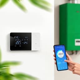Slimme Thermostaat - Temperatuurregelaar Wifi - Energie Besparen - App en Spraakbesturing - 14x8.1x2cm - Zwart Wit — thumbnail 3