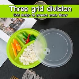 3-delige Magnetron Servies met Deksel: Magnetron Schaal met Deksel met 3 Compartimenten Opbergdoos Opslag Servies voor Verwarmen Magnetron Servies met Ventilatie — thumbnail 5