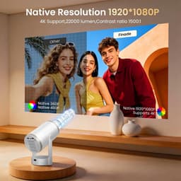 SnelShoppen - Mini Beamer 4K 1080p Projector - Draagbare LCD Projector met 260 ANSI Lumen Helderheid - Ideaal voor Feesten, Camping en Thuisbioscoop — thumbnail 5