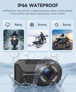 SnelShoppen - Motorcycle Dashcam 1080P Full HD, Compact, IP66 Waterproof, 110° Wide Angle, Loop Recording, Drill-Free Mounting, Wi-Fi Verbinding, Dire — thumbnail 4