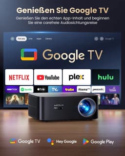 SnelShoppen - 4K Home Theater Projector met Google TV | 1200 ANSI lumen | Autofocus | Trapeziumcorrectie | 20W Smart Licht | FHD 1080P | WiFi 6 | Blue — thumbnail 5