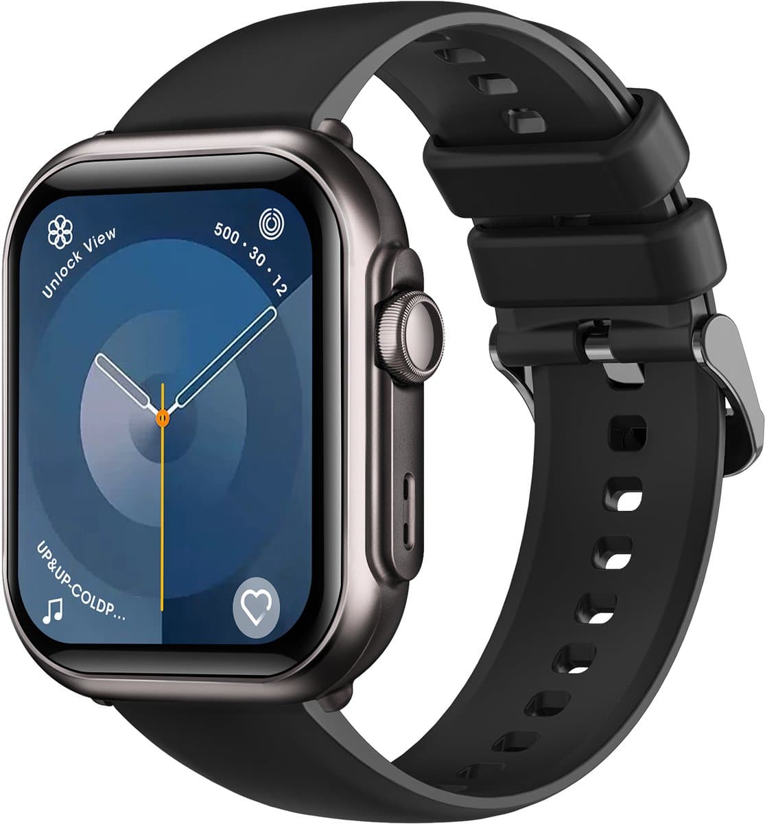 FOSMET Smartwatch - Smartwatches - 1,83inch - Dames en Heren - Stappenteller Horloge - Hartslagmeter - Bloeddrukmeter - Slaapmonitor - Saturatiemeter - Belfunctie - 100+Sportmodi - Temperatuurmeting,55 Dagen Batteri - Elke Smartphone - Zwart — afbeelding 1