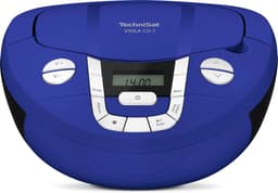 TechniSat VIOLA CD-1 - draagbare stereo cd-speler, boombox met praktische draaggreep (radio voor kinderen, FM-radiotuner, bluetooth-ontvangst, 2 x 1 W RMS-vermogen, net- en batterijvoeding) blauw — thumbnail 1