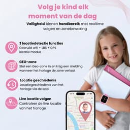 WB Goods Kinder Smartwatch - GPS Horloge Kind - Smartwatch Kinderen - Kinder GPS Tracker - 4G & SMS - Roze - Met Nederlandse Taal — thumbnail 2