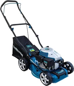Benzine grasmaaier - Gazonmaaier - Gazon onderhouden - 3-in-1 maaisysteem - 41 cm maaibreedte - Grijs blauw — thumbnail 1