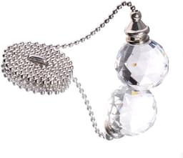 Plafondventilator Trekketting - Kristal Trekkoord Lamp - Ventilator Bediening - Prismatische Kristal Bal - 50 cm Ketting - Roze — thumbnail 5