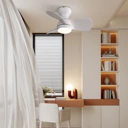 Plafondventilator Met Lamp - 3 ABS Bladen - Ø 23 inch - Dimbare lamp met 3 lichtstanden - Met Afstandsbediening - LED's Light - Wit — thumbnail 5