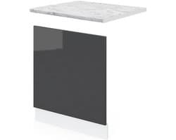 Vaatwasser Frontpaneel - Keukenpaneel Vaatwasser - Keuken Integratie - Half-geïntegreerd - 60 cm - Antraciet Hoogglans