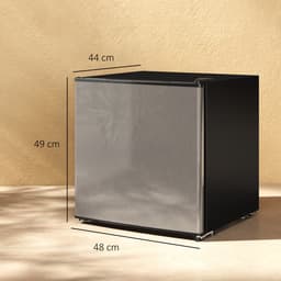 Mini Koelkast - 46L Zilver Verplaatsbaar Vrijstaand Met - Omkeerbare Deur Verstelbare Thermostaat 0-8°C - Stille 41dB Energieklasse F - Voor Thuis Slaapkamer Kantoor Hotel Drankkoelkast Kleine Koelkas — thumbnail 2
