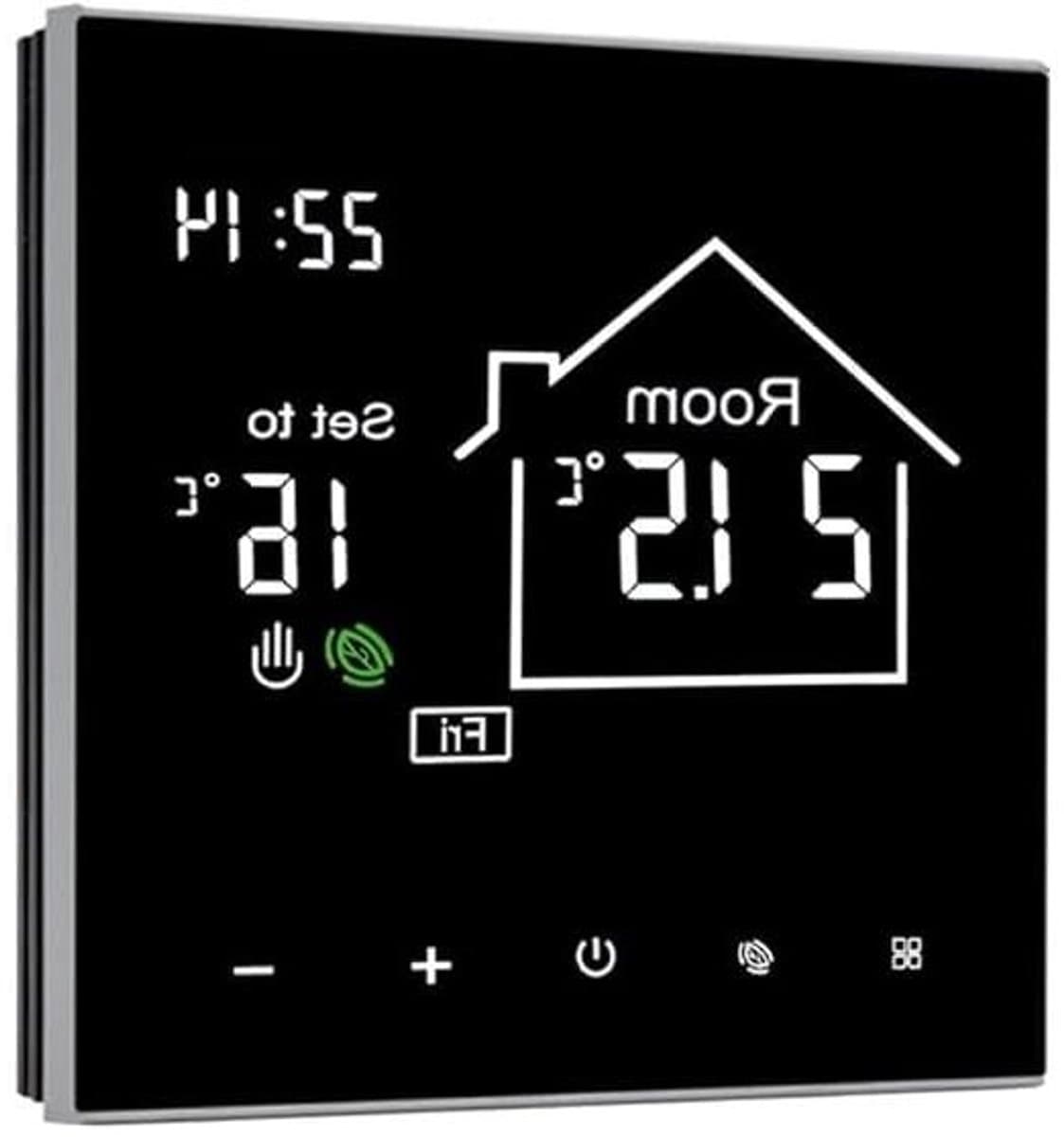 Slimme Thermostaat - Temperatuur Regelaar - Comfort Verhoging - Touchscreen Bediening - 60 mm Installatie - Zwart — afbeelding 1