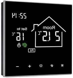 Slimme Thermostaat - Temperatuur Regelaar - Comfort Verhoging - Touchscreen Bediening - 60 mm Installatie - Zwart — thumbnail 1