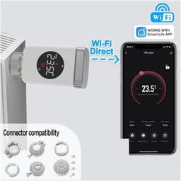 Slimme Thermostaatkop - Radiatorkraan - Energie Besparen - Wifi Bediening - M30x1.5mm - Wit — thumbnail 5