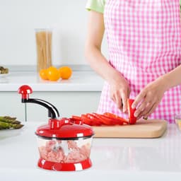 Handmatige Voedselhakker - Keuken Snijder - Maaltijd Voorbereiding - Energiebesparend Ontwerp - 2L Capaciteit - Grijs — thumbnail 3