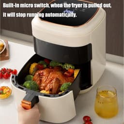 Heteluchtfriteuse - Airfryer Oven - Gezond Koken - Groot Kijkvenster - 6L - Wit — thumbnail 5