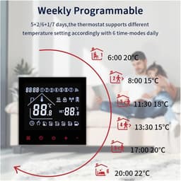 Slimme Thermostaathoes - Wifi Thermostaathoes - Verwarming Regelen - App Bediening - 3A/16A - Wit — thumbnail 3