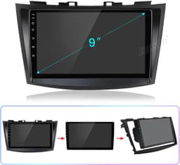 Junsun Android 15 Autoradio Geschikt voor Suzuki Swift IV FZ (2010-2017) Accessoires - 4GB+64GB - Draadloze CarPlay & Andriod Auto - GPS-navigatiesysteem - Bluetooth - Stuurwielbediening - WiFi - 9-inch Touchscreen - RDS - USB — thumbnail 2