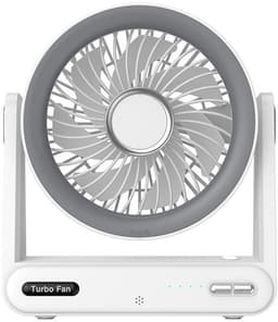 KZQ Zilveren Kleine Usb Powered Desktop Ventilator - Herlaadbaar Met Vier Windsnelheden Tot 15 Uur Batterijduur Krachtige Luchtstroom Ultrastil Voor Kantoor Kamer En Reis - Zilver — thumbnail 4