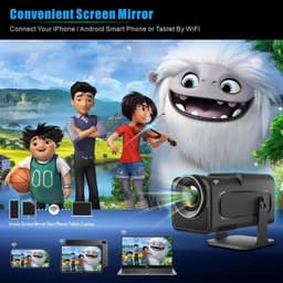 One Zisa - HY300 Mini - Beamer - Projector Beamer - Mini Meamer - 1920x1080dpi - Automatische focus - met WiFi - Android 11 - Zwart — thumbnail 3