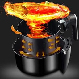 Airfryer Rijstkoker - Olievrije Frituurpan - Gezond Koken - Automatische Timer - 3.5 Liter - Rood — thumbnail 5