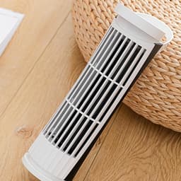 Kleine tafelventilator Torenventilator Airconditioning Fans voor thuis Woonkamer Slaapkamer USB Bureauventilator Tafellamp 2 snelheden Stil, Zwart — thumbnail 3