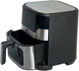 Heteluchtfriteuse - Airfryer Frituurpan - Gezond Frituren - XXL Inhoud Kijkvenster - 9 Liter - Zwart Zilver — thumbnail 3