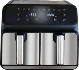 Heteluchtfriteuse Dubbele Mand - Airfryer Dubbele Zone - Gezond Frituren - Twee Aparte Zones - 8 Liter - Zwart — thumbnail 3