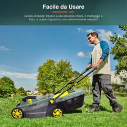 Elektrische grasmaaier - Snoer grasmaaier - Gazon onderhouden - 3 standen verstelbaar - 32 cm snijbreedte - Groen — thumbnail 3