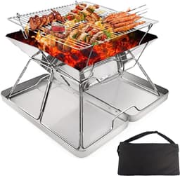 Florixa® Tafel Bbq Houtskool - Weber Bbq -Boretti Bbq - Houtskool - Zilver - 31cm x 31cm x 25cm — thumbnail 1