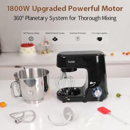 Keukenmachine - Mixer Kom - Bakken En Koken - Krachtige Motor - 7.2 Liter Kom - Zwart — thumbnail 2