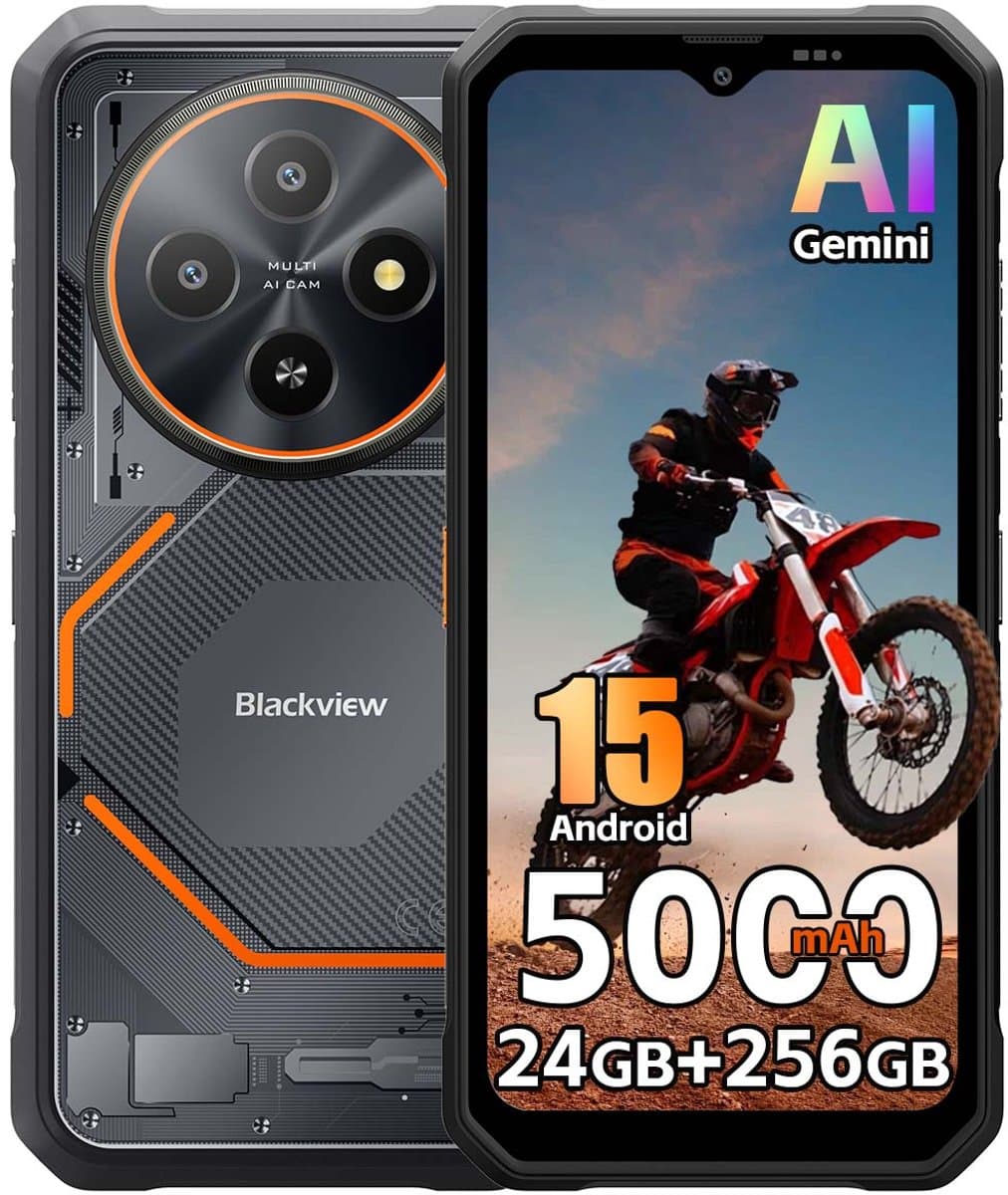 Blackview FORT 2 Robuuste smartphone - Gemini AI - 24 GB RAM - 256 GB ROM - 6,56 inch - Android 15 - IP68/IP69K Outdoor telefoon - GPS NFC - Zwart — afbeelding 1