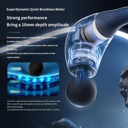 Massagepistool - Spierverlichter - Spierherstel - Verlengde Handgreep - 19 cm - Zwart — thumbnail 4